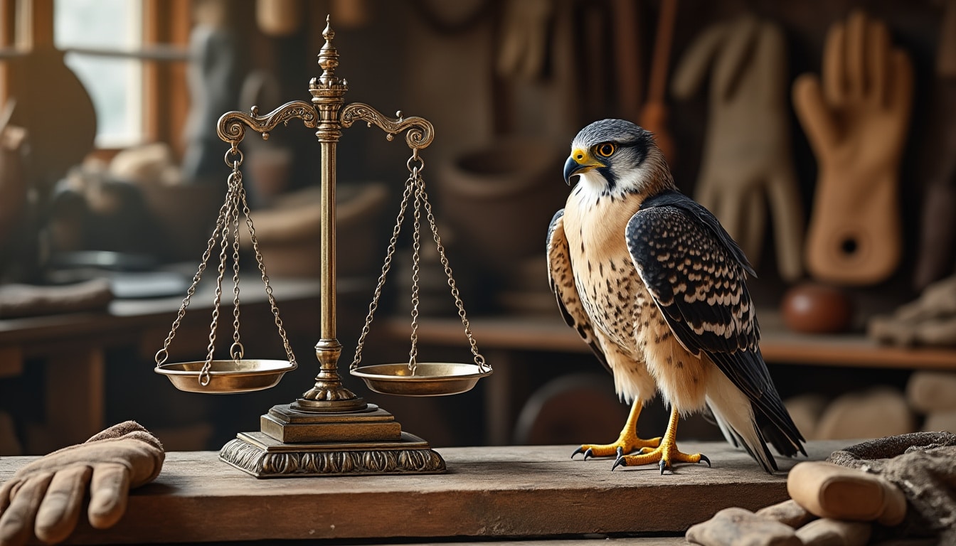 découvrez l'importance de la balance et de la pesée quotidienne, l'outil essentiel pour le fauconnier afin de garantir la santé et la performance de ses oiseaux.