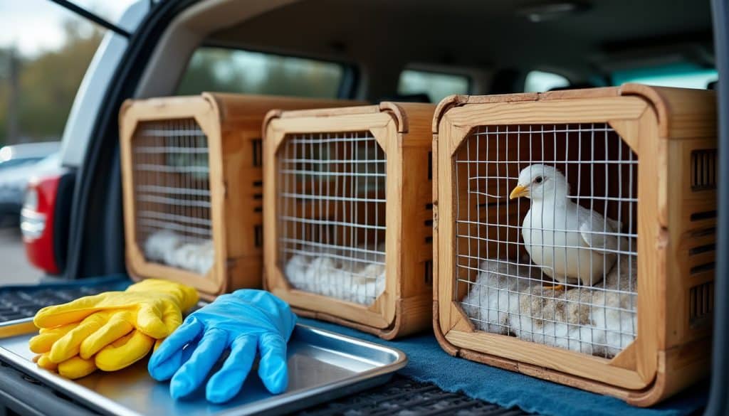 Transport d'un oiseau : les caisses et les règles